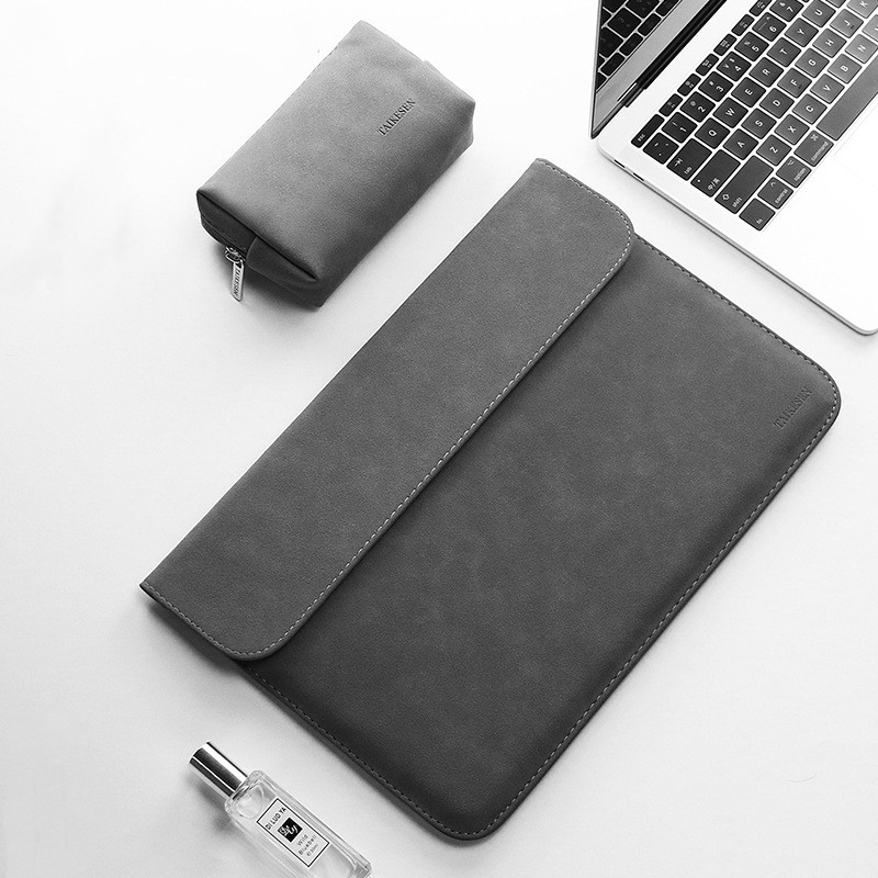 Faux-Leather Laptop Sleeve — Slim Fleece-Lined Case for 13–15.6" Laptops - 图片 5